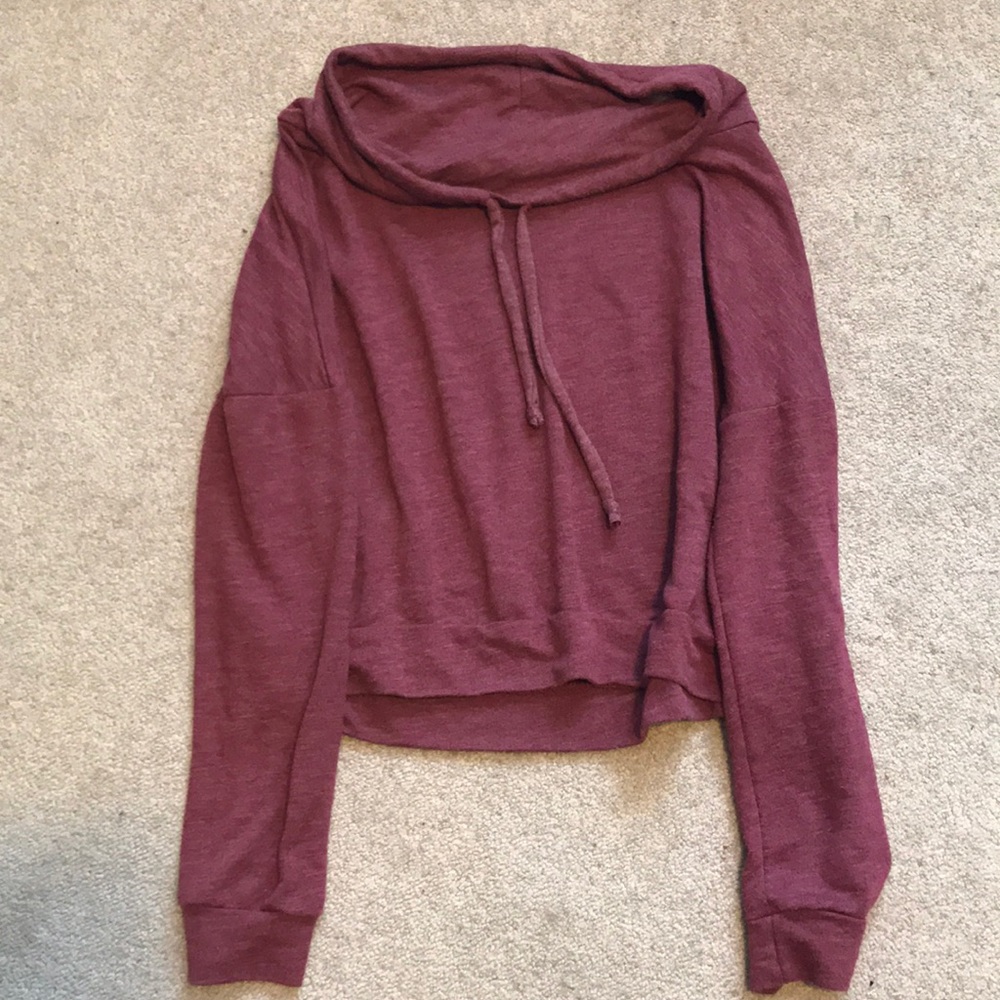 Red/Maroon Long Sleeve Crop Top